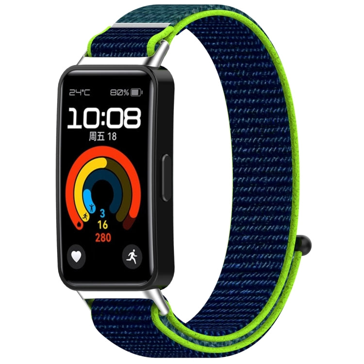 For Huawei Band 10 / 9 / 8 Nylon Loop Hook and Loop Fastener Watch Band(Lime Green) by buy2fix