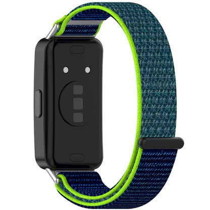 For Huawei Band 10 / 9 / 8 Nylon Loop Hook and Loop Fastener Watch Band(Lime Green) by buy2fix