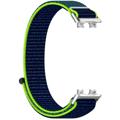 For Huawei Band 10 / 9 / 8 Nylon Loop Hook and Loop Fastener Watch Band(Lime Green) by buy2fix