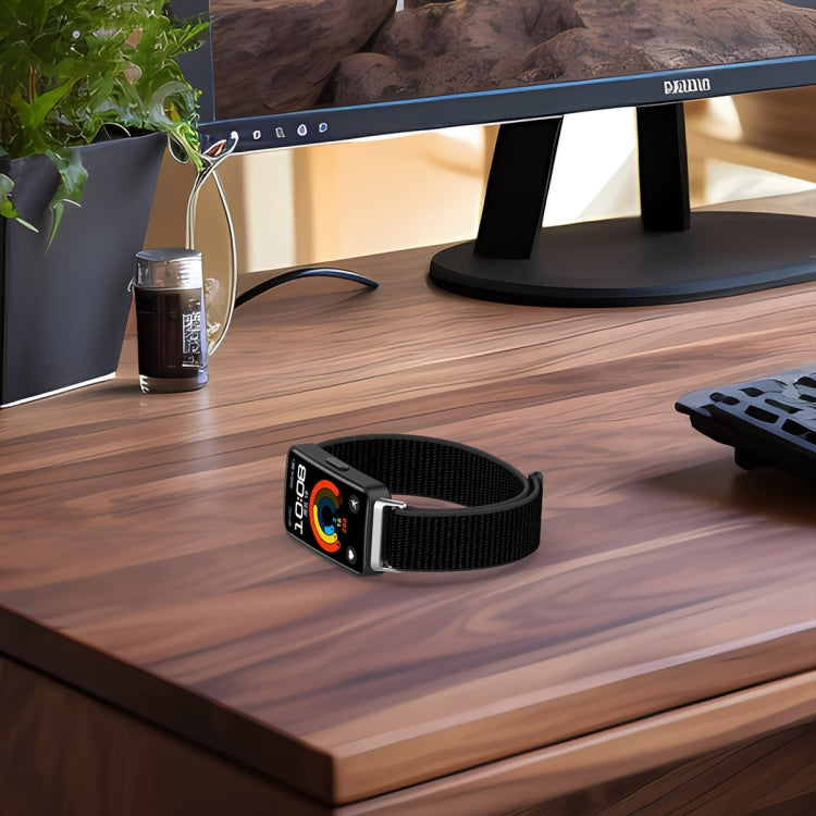 For Huawei Band 10 / 9 / 8 Nylon Loop Hook and Loop Fastener Watch Band(Black) by buy2fix