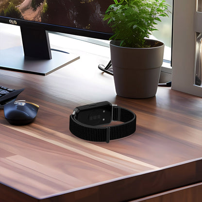 For Huawei Band 10 / 9 / 8 Nylon Loop Hook and Loop Fastener Watch Band(Blue Sea) by buy2fix