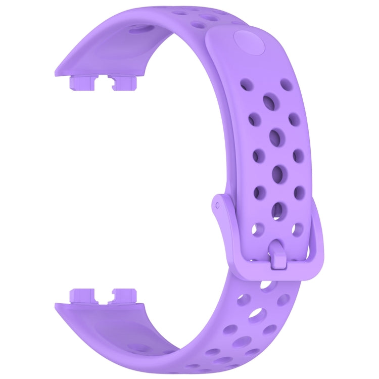For Huawei Band 10 / 9 / 8 Round Hole Nail Button Silicone Watch Band(Purple) by buy2fix