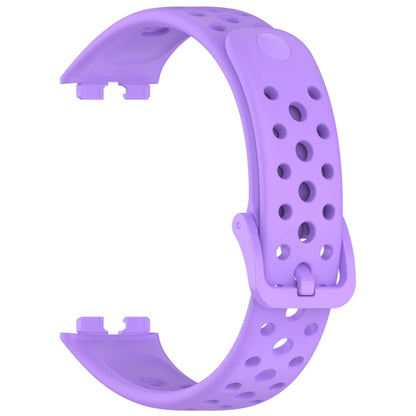 For Huawei Band 10 / 9 / 8 Round Hole Nail Button Silicone Watch Band(Purple) by buy2fix