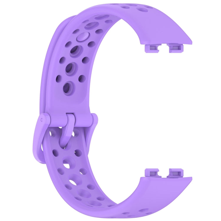 For Huawei Band 10 / 9 / 8 Round Hole Nail Button Silicone Watch Band(Purple) by buy2fix