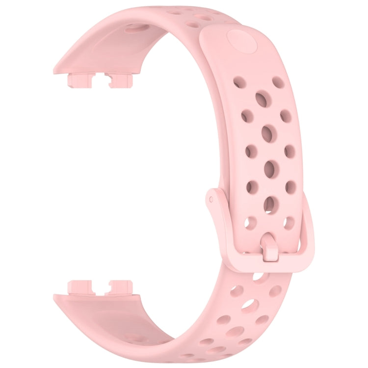 For Huawei Band 10 / 9 / 8 Round Hole Nail Button Silicone Watch Band(Pink) by buy2fix