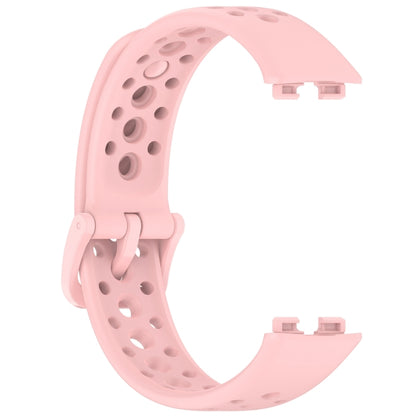 For Huawei Band 10 / 9 / 8 Round Hole Nail Button Silicone Watch Band(Pink) by buy2fix