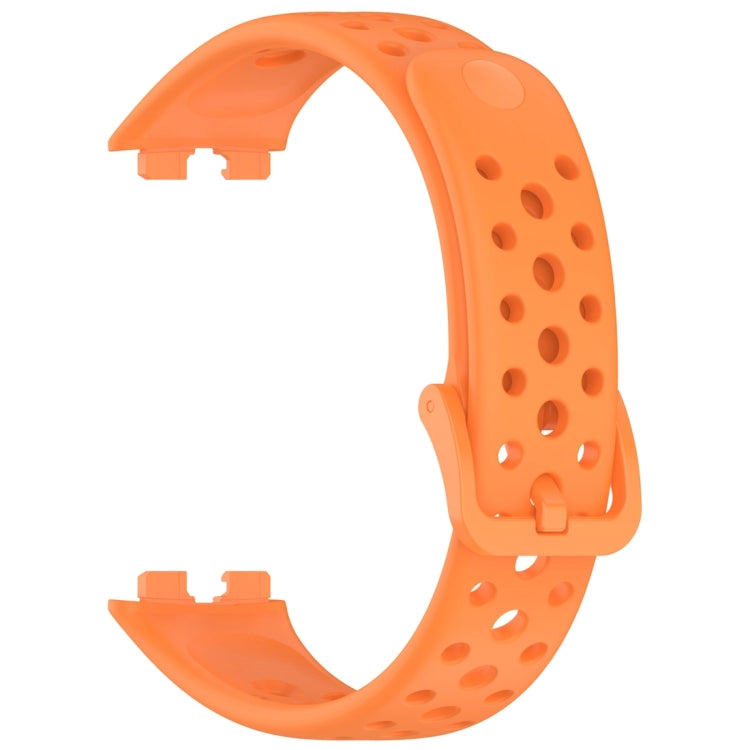 For Huawei Band 10 / 9 / 8 Round Hole Nail Button Silicone Watch Band(Orange) by buy2fix