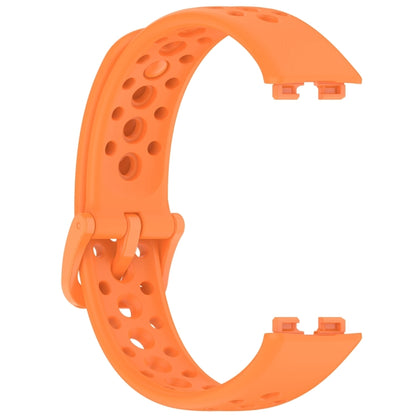 For Huawei Band 10 / 9 / 8 Round Hole Nail Button Silicone Watch Band(Orange) by buy2fix