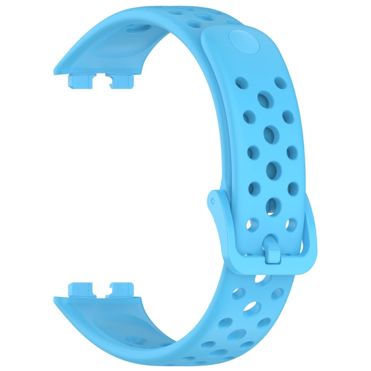 For Huawei Band 10 / 9 / 8 Round Hole Nail Button Silicone Watch Band(Sky Blue) by buy2fix