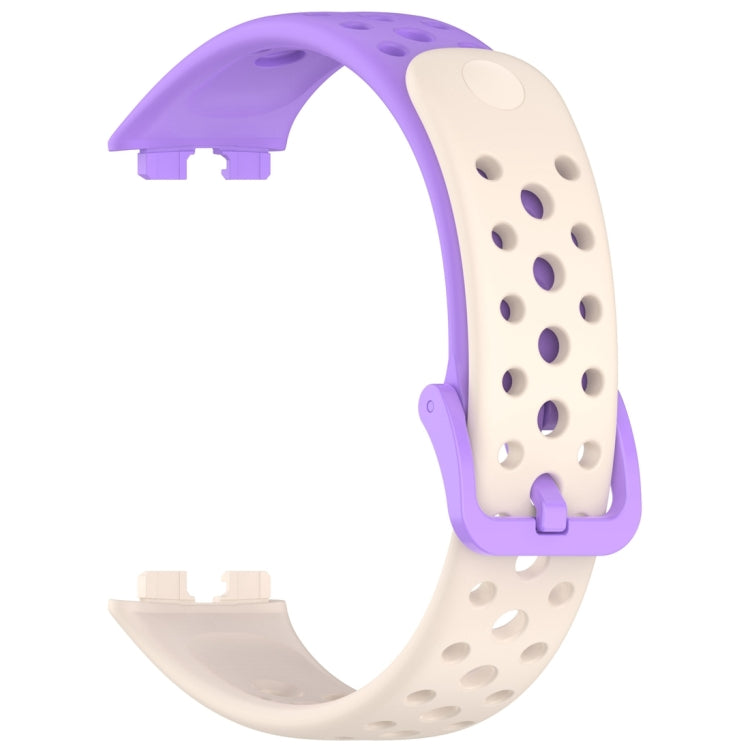 For Huawei Band 10 / 9 / 8 Round Hole Nail Button Silicone Watch Band(Starlight Purple) by buy2fix