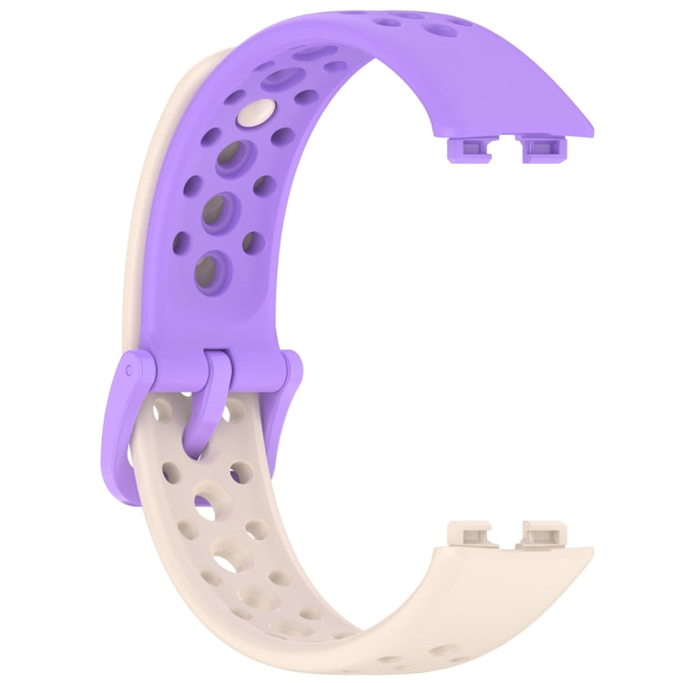 For Huawei Band 10 / 9 / 8 Round Hole Nail Button Silicone Watch Band(Starlight Purple) by buy2fix
