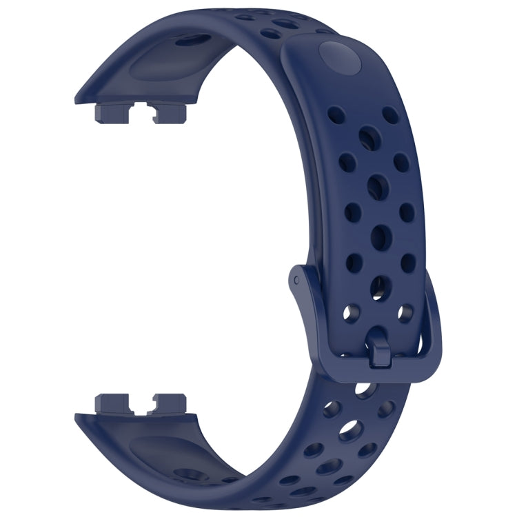 For Huawei Band 10 / 9 / 8 Round Hole Nail Button Silicone Watch Band(Dark Blue) by buy2fix