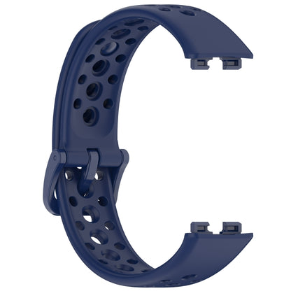 For Huawei Band 10 / 9 / 8 Round Hole Nail Button Silicone Watch Band(Dark Blue) by buy2fix