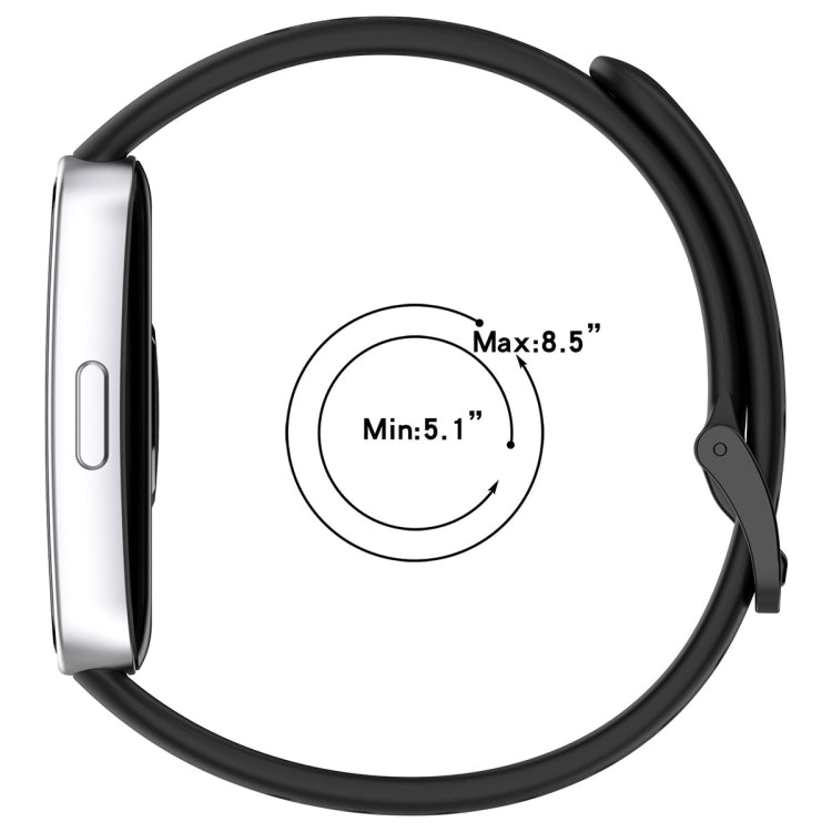 For Huawei Band 10 / 9 / 8 Round Hole Nail Button Silicone Watch Band(Black) by buy2fix