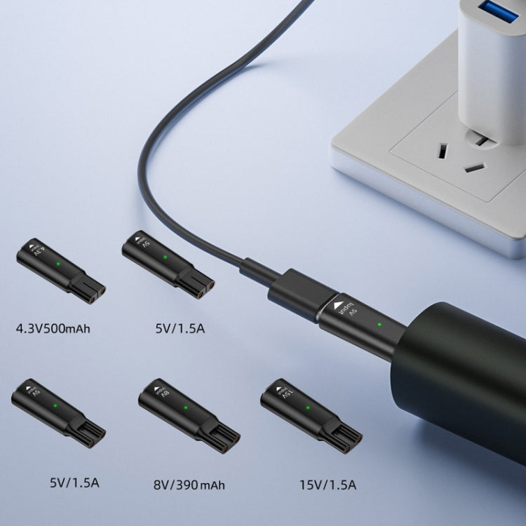 Shaver / Clipper Charging Adapter for Philips, Interface:Type-C to 5V Single Slot(Black) by buy2fix