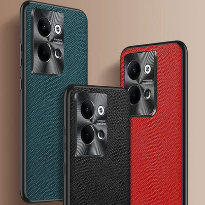 For OPPO Reno9 Pro Cross Texture PU Leather Phone Case(Dark Green) by buy2fix