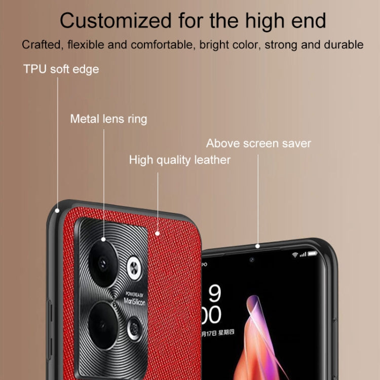 For OPPO Reno9 Pro Cross Texture PU Leather Phone Case(Dark Green) by buy2fix