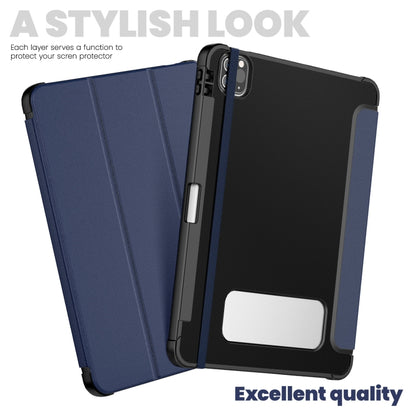 For iPad Pro 11 2022 / Air 10.9 2022 Carbon Fiber Leather Smart Tablet Case(Navy Blue) - iPad Pro 11 (2022/2021) Cases by buy2fix | Online Shopping UK | buy2fix