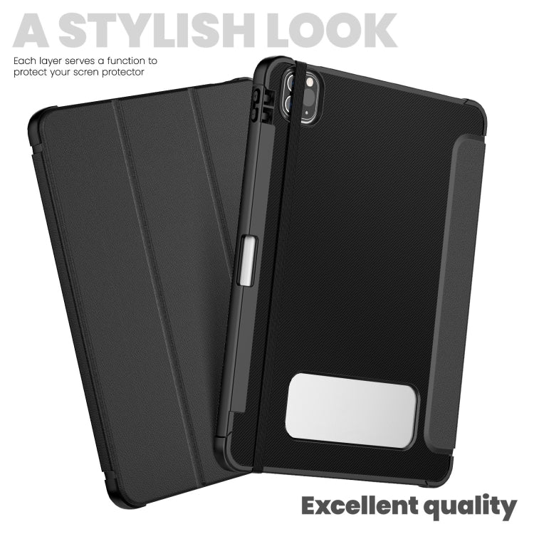 For iPad Pro 11 2022 / Air 10.9 2022 Carbon Fiber Leather Smart Tablet Case(Black) - iPad Pro 11 (2022/2021) Cases by buy2fix | Online Shopping UK | buy2fix