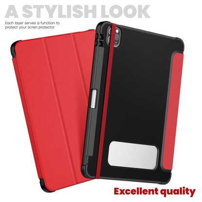 For iPad Pro 11 2022 / Air 10.9 2022 Carbon Fiber Leather Smart Tablet Case(Red) - iPad Pro 11 (2022/2021) Cases by buy2fix | Online Shopping UK | buy2fix