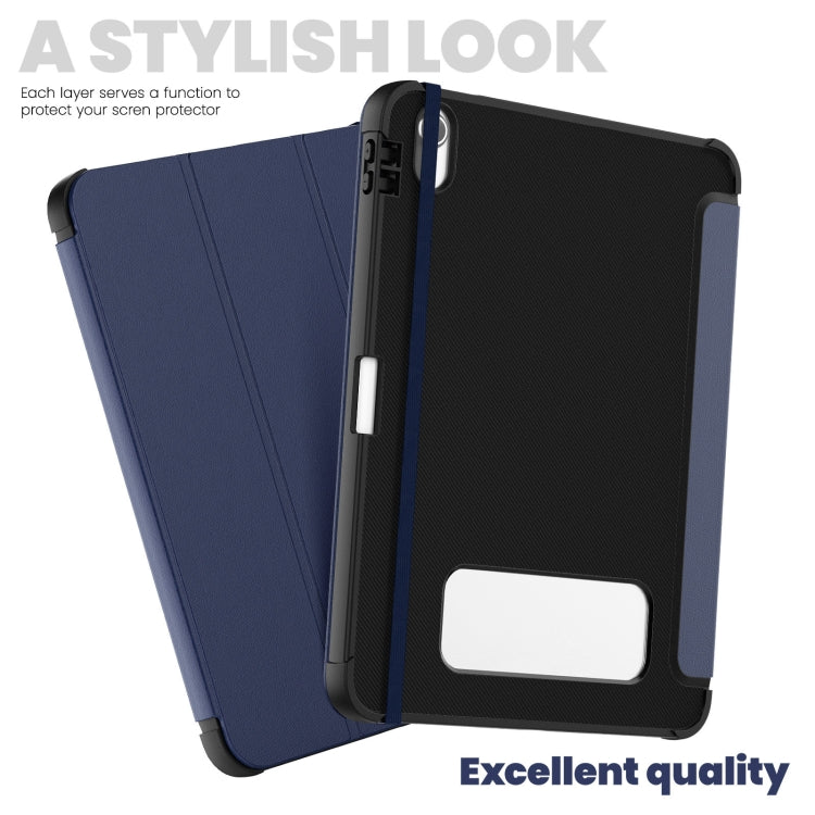 For iPad 2025 / 2022 Carbon Fiber Leather Smart Tablet Case(Navy Blue) - iPad 2025 / 2022 Cases by buy2fix | Online Shopping UK | buy2fix
