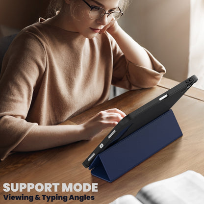 For iPad 2025 / 2022 Carbon Fiber Leather Smart Tablet Case(Navy Blue) - iPad 2025 / 2022 Cases by buy2fix | Online Shopping UK | buy2fix