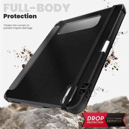 For iPad 2025 / 2022 Carbon Fiber Leather Smart Tablet Case(Black) - iPad 2025 / 2022 Cases by buy2fix | Online Shopping UK | buy2fix