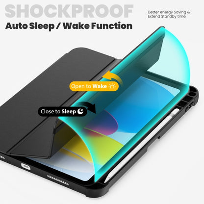 For iPad 2025 / 2022 Carbon Fiber Leather Smart Tablet Case(Black) - iPad 2025 / 2022 Cases by buy2fix | Online Shopping UK | buy2fix