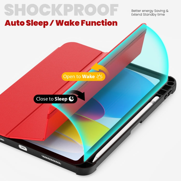 For iPad 2025 / 2022 Carbon Fiber Leather Smart Tablet Case(Red) - iPad 2025 / 2022 Cases by buy2fix | Online Shopping UK | buy2fix