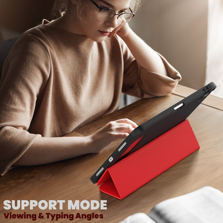 For iPad 2025 / 2022 Carbon Fiber Leather Smart Tablet Case(Red) - iPad 2025 / 2022 Cases by buy2fix | Online Shopping UK | buy2fix