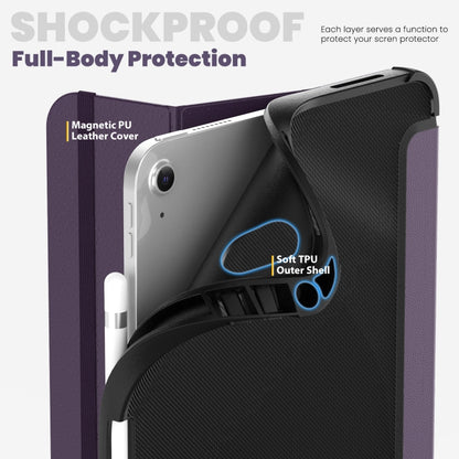For iPad 2025 / 2022 Carbon Fiber Leather Smart Tablet Case(Purple) - iPad 2025 / 2022 Cases by buy2fix | Online Shopping UK | buy2fix
