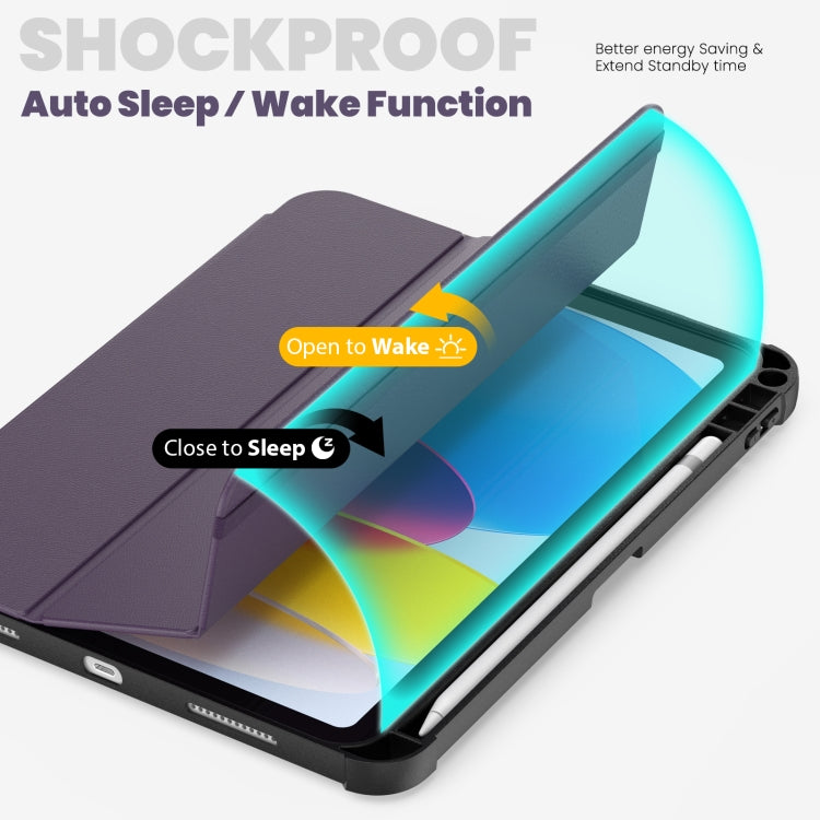 For iPad 2025 / 2022 Carbon Fiber Leather Smart Tablet Case(Purple) - iPad 2025 / 2022 Cases by buy2fix | Online Shopping UK | buy2fix