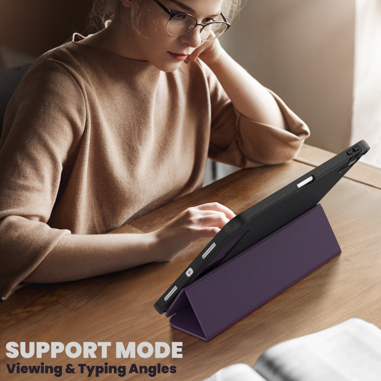 For iPad 2025 / 2022 Carbon Fiber Leather Smart Tablet Case(Purple) - iPad 2025 / 2022 Cases by buy2fix | Online Shopping UK | buy2fix