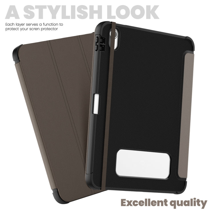 For iPad 2025 / 2022 Carbon Fiber Leather Smart Tablet Case(Brown) - iPad 2025 / 2022 Cases by buy2fix | Online Shopping UK | buy2fix