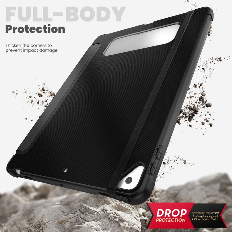 For iPad 10.2 2021 / Air 10.5 Carbon Fiber Leather Smart Tablet Case(Black) - iPad 10.2 Cases by buy2fix | Online Shopping UK | buy2fix