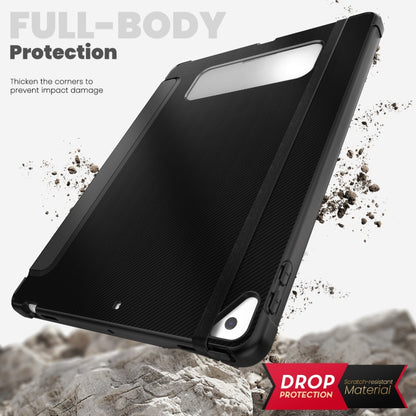 For iPad 10.2 2021 / Air 10.5 Carbon Fiber Leather Smart Tablet Case(Black) - iPad 10.2 Cases by buy2fix | Online Shopping UK | buy2fix