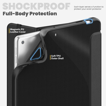 For iPad 10.2 2021 / Air 10.5 Carbon Fiber Leather Smart Tablet Case(Black) - iPad 10.2 Cases by buy2fix | Online Shopping UK | buy2fix