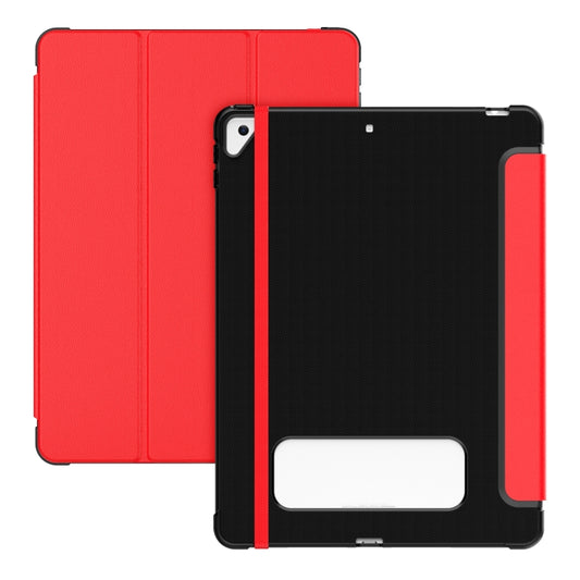 For iPad 10.2 2021 / Air 10.5 Carbon Fiber Leather Smart Tablet Case(Red) - iPad 10.2 Cases by buy2fix | Online Shopping UK | buy2fix