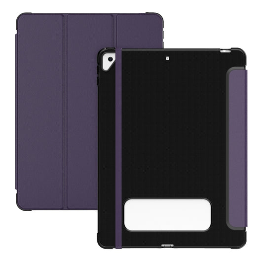 For iPad 10.2 2021 / Air 10.5 Carbon Fiber Leather Smart Tablet Case(Purple) - iPad 10.2 Cases by buy2fix | Online Shopping UK | buy2fix