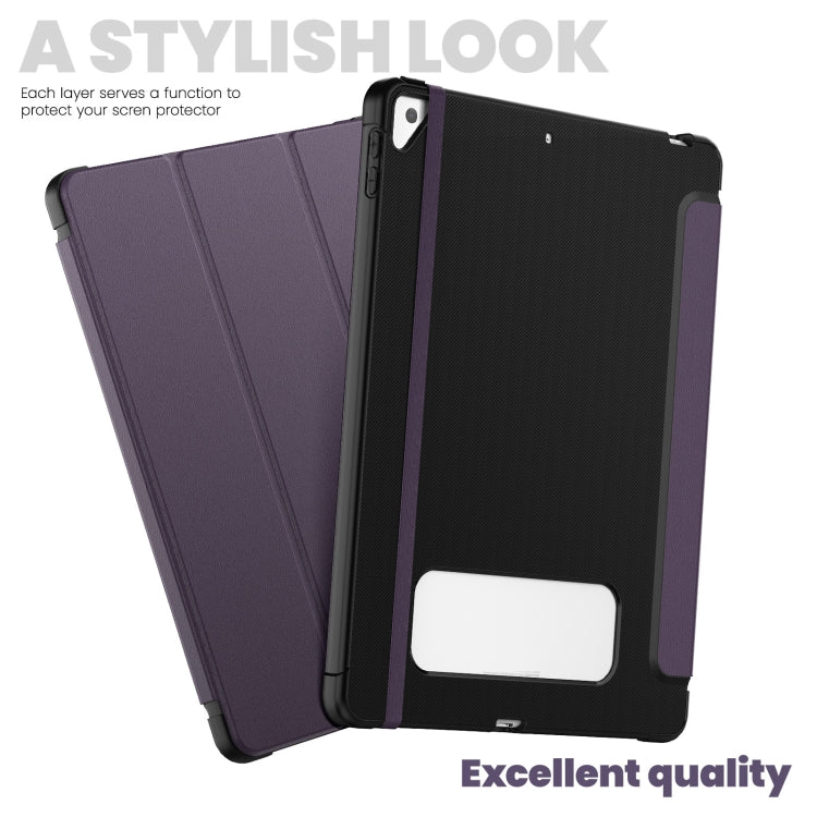 For iPad 10.2 2021 / Air 10.5 Carbon Fiber Leather Smart Tablet Case(Purple) - iPad 10.2 Cases by buy2fix | Online Shopping UK | buy2fix