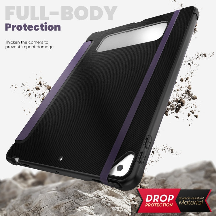 For iPad 10.2 2021 / Air 10.5 Carbon Fiber Leather Smart Tablet Case(Purple) - iPad 10.2 Cases by buy2fix | Online Shopping UK | buy2fix