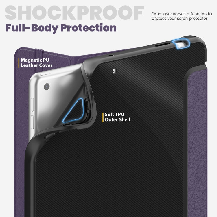 For iPad 10.2 2021 / Air 10.5 Carbon Fiber Leather Smart Tablet Case(Purple) - iPad 10.2 Cases by buy2fix | Online Shopping UK | buy2fix
