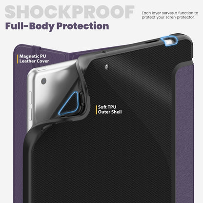 For iPad 10.2 2021 / Air 10.5 Carbon Fiber Leather Smart Tablet Case(Purple) - iPad 10.2 Cases by buy2fix | Online Shopping UK | buy2fix