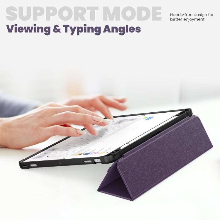 For iPad 10.2 2021 / Air 10.5 Carbon Fiber Leather Smart Tablet Case(Purple) - iPad 10.2 Cases by buy2fix | Online Shopping UK | buy2fix