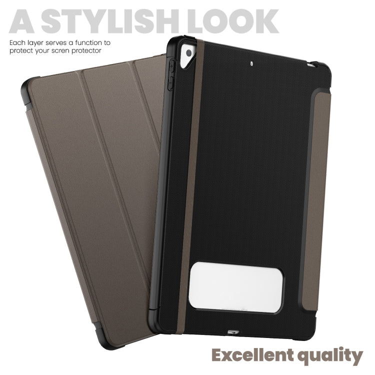 For iPad 10.2 2021 / Air 10.5 Carbon Fiber Leather Smart Tablet Case(Brown) - iPad 10.2 Cases by buy2fix | Online Shopping UK | buy2fix
