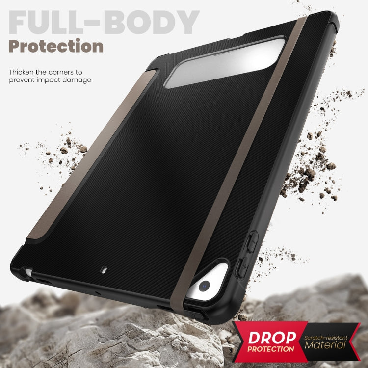 For iPad 10.2 2021 / Air 10.5 Carbon Fiber Leather Smart Tablet Case(Brown) - iPad 10.2 Cases by buy2fix | Online Shopping UK | buy2fix