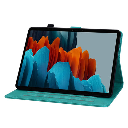 For Samsung Galaxy Tab S7 FE/S8+/S7+ Lily Embossed Leather Tablet Case(Green) by buy2fix