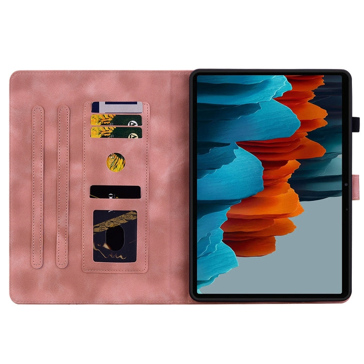 For Samsung Galaxy Tab S7 FE/S8+/S7+ Lily Embossed Leather Tablet Case(Pink) by buy2fix