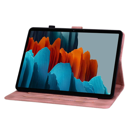 For Samsung Galaxy Tab S7 / S8 Lily Embossed Leather Tablet Case(Pink) by buy2fix