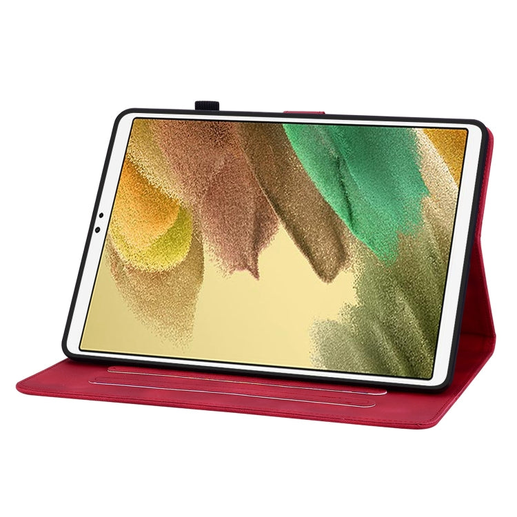 For Samsung Galaxy Tab A7 Lite 8.7 Lily Embossed Leather Tablet Case(Red) by buy2fix